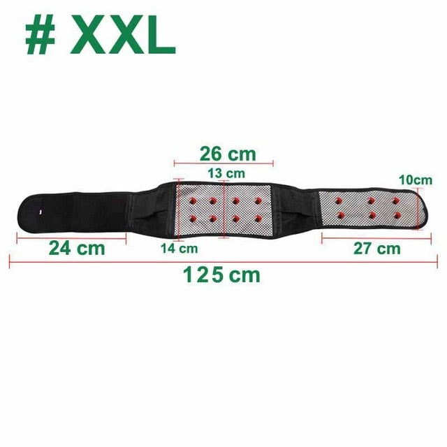The Extra, extra large self heating lower back pain relief belt is 125cm long.