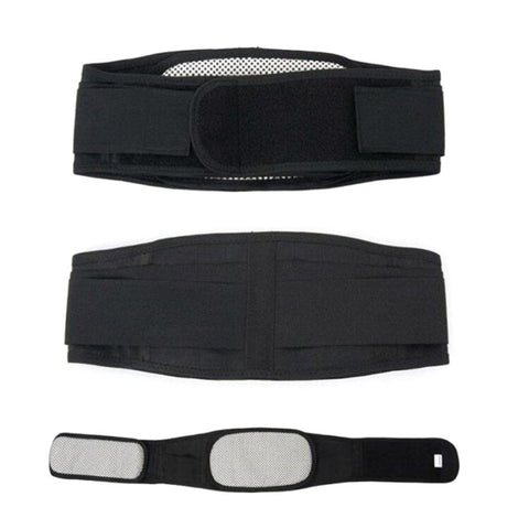 Image of This self heating lower back pain relief belt is one piece, and is secured around the upper waist using velcro fastenings.