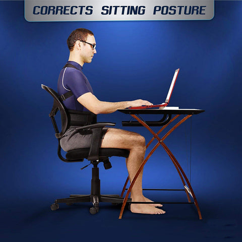 Image of The Magnetic Therapy Posture Correction brace can be worn when sitting or standing to fix poor posture and provide Lumbar support.