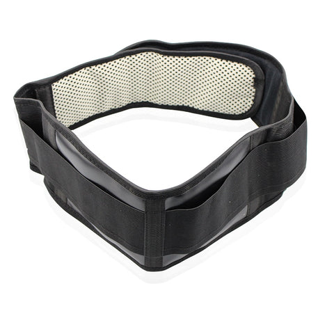 Image of The self heating lower back pain relief belt shown, is worn around the waist to help reduce lower back pain.