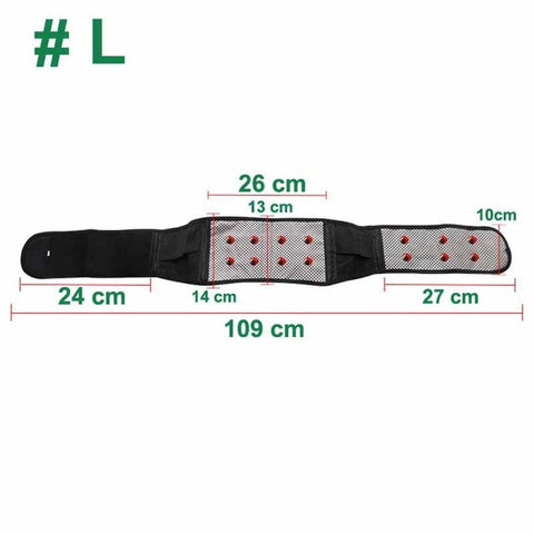 Image of This large size self heating lower back pain relief belt is 109cm long in total.