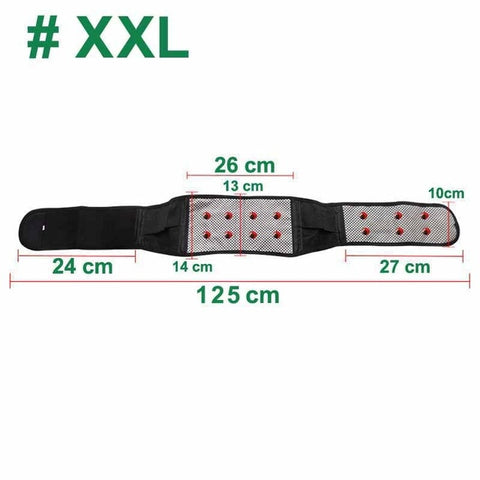 Image of The Extra, extra large self heating lower back pain relief belt is 125cm long.