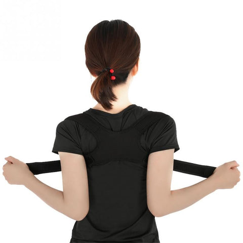 Image of The posture correction brace is worn over the shoulders to correct and fix poor posture.